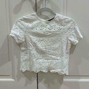 Brandy Melville White Eyelet Crop Top